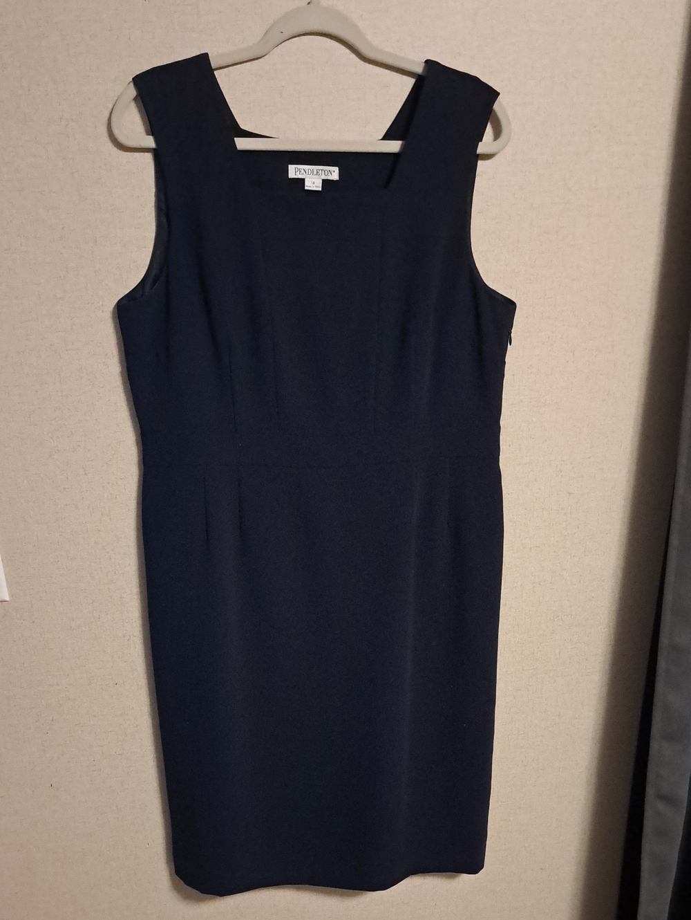 Pendleton Navy Sleeveless Sheath Dress